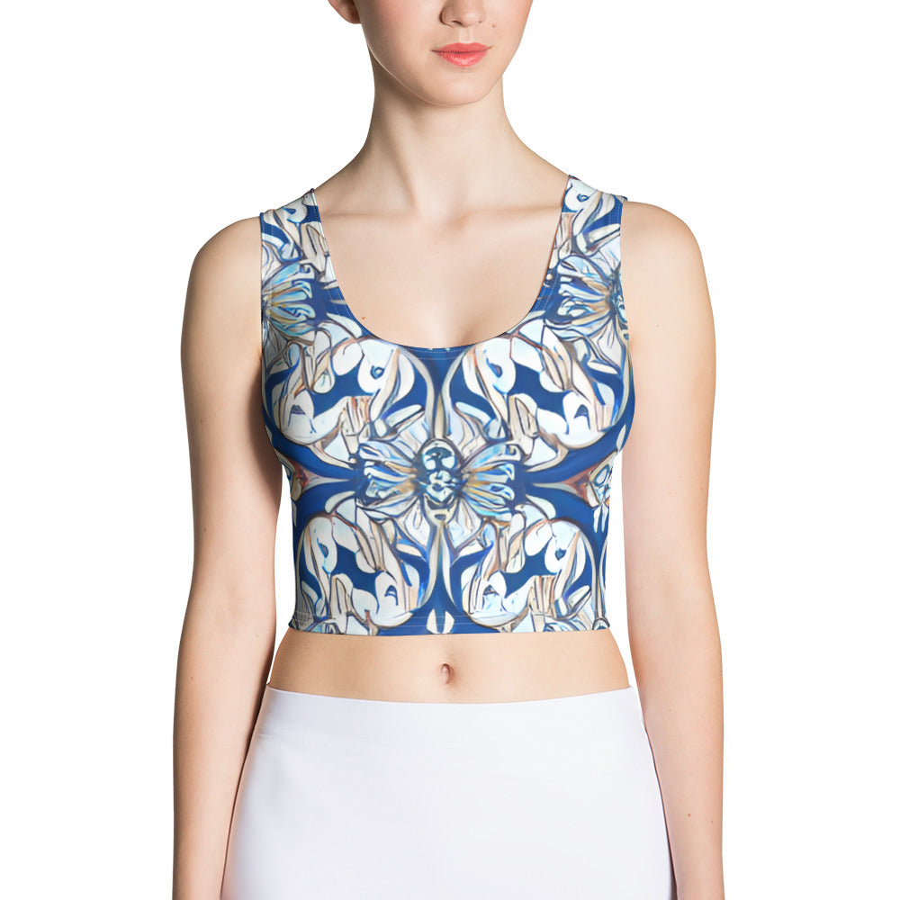 Fauna Blue DaVinci Crop Top