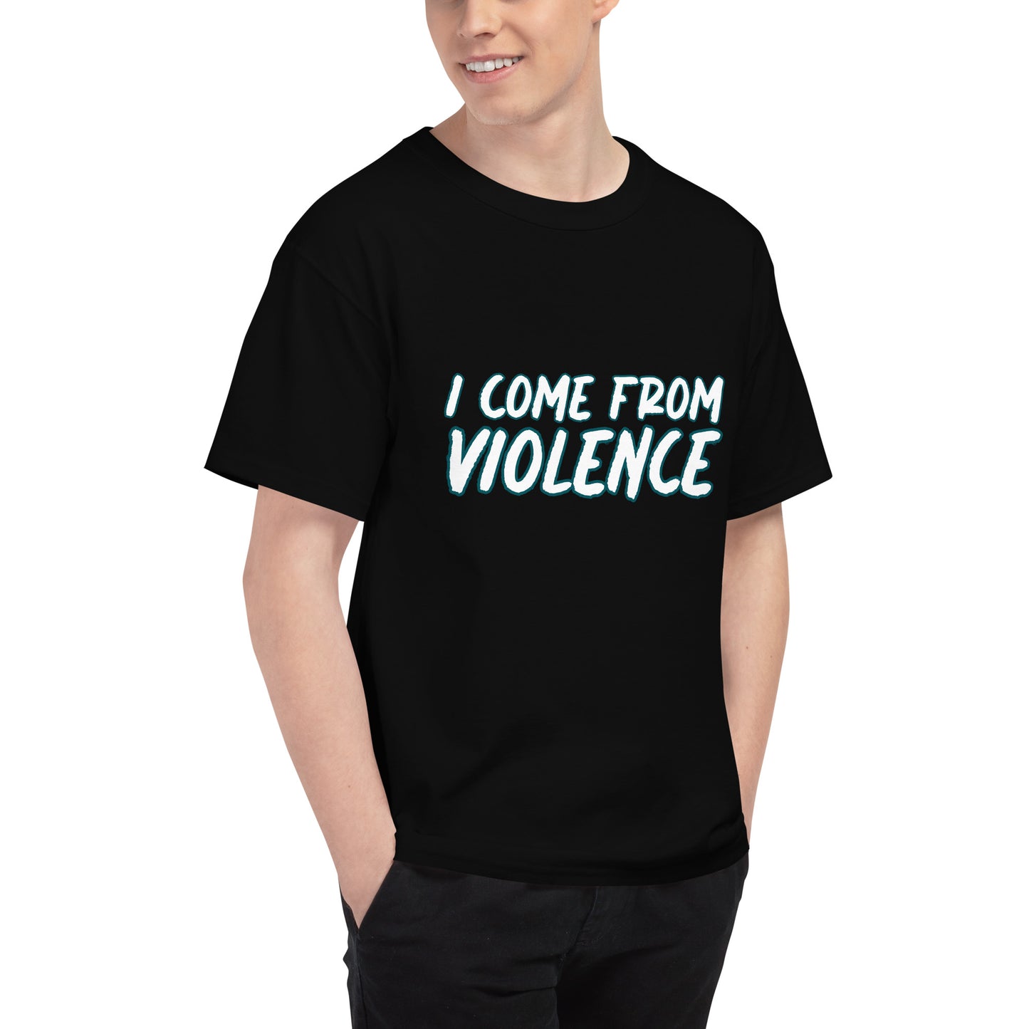 I Come From Violence Men's Champion T-Shirt