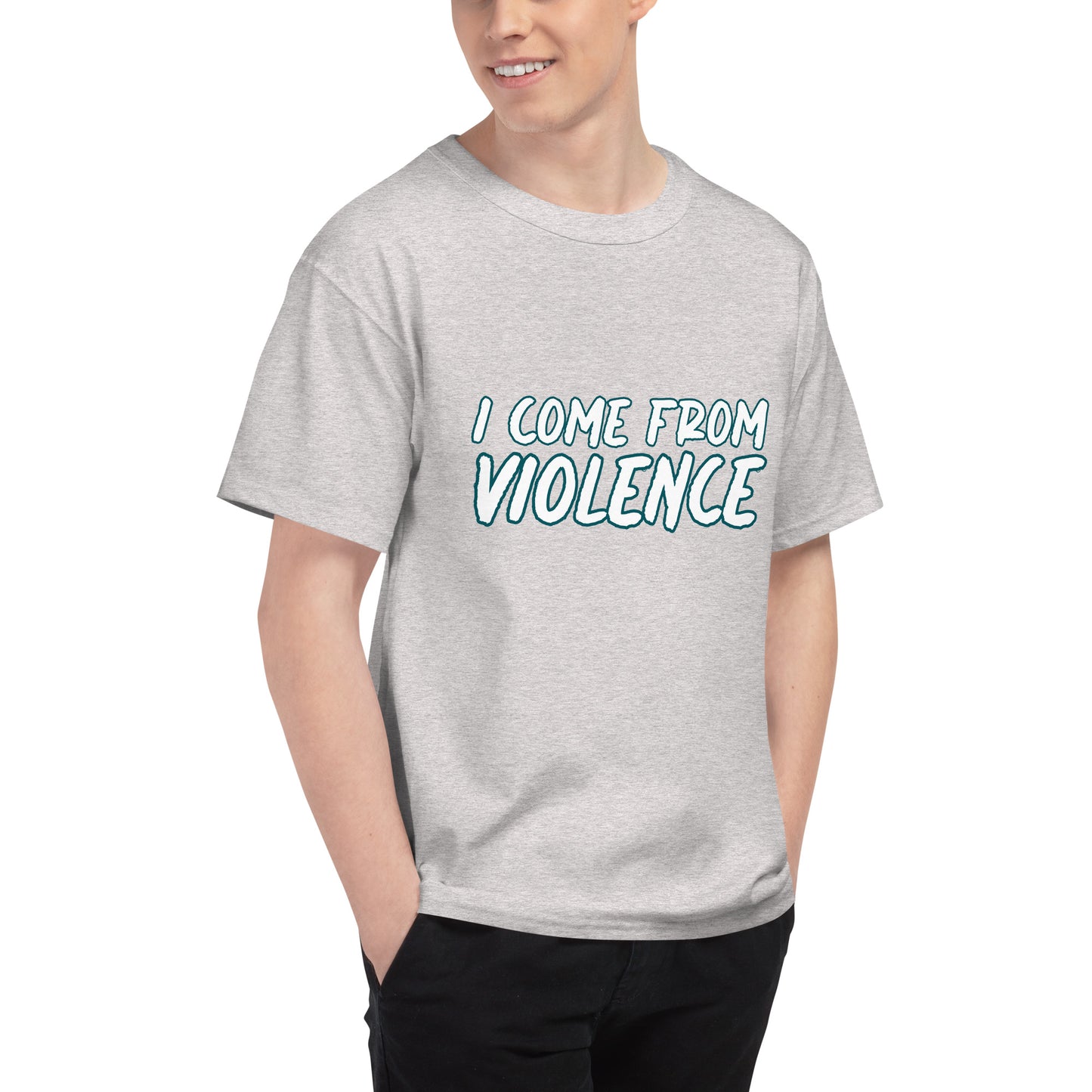 I Come From Violence Men's Champion T-Shirt